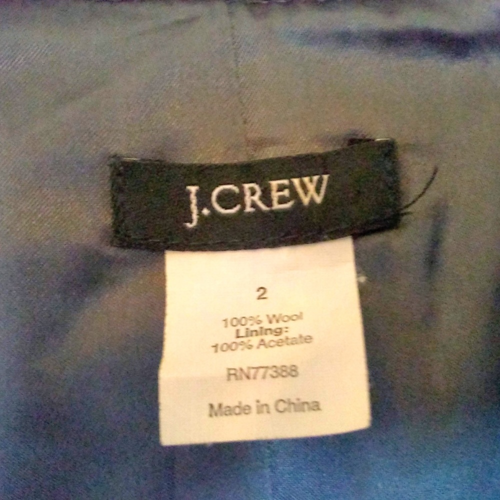 J. Crew Gray Wool Tweed Ruffle-Trim Blazer - Picture 3 of 5